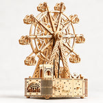 3D Wooden Puzzle Ferris Wheel Music Box Kit – DIY Light-Up Desk Decor
