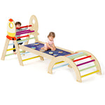 Wooden Triangle and Arch Playground with Reversible Ramp