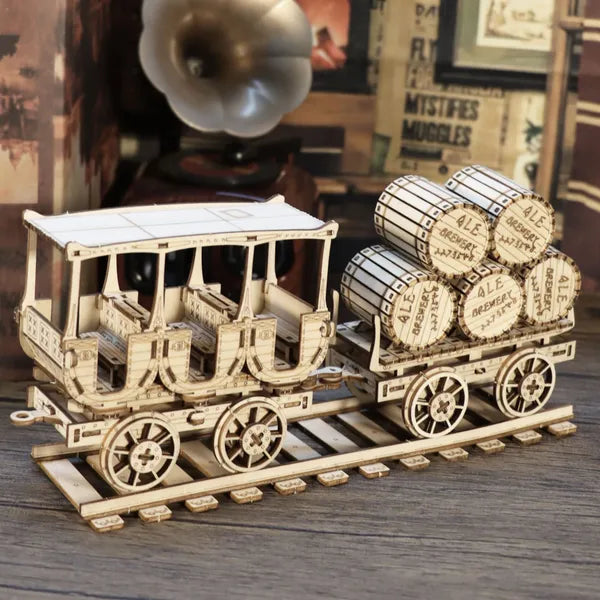 Wooden Wagon with Barrels Model Kit