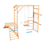 Wooden Indoor Playground with Swing and Climbing Ladder