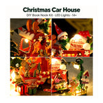 DIY Book Nook Kit – Christmas Car House | LED Holiday Miniature Scene