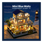 DIY Book Nook Kit – Mini Blue Waltz | LED Glowing Miniature Room