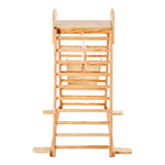 Wooden Triangle Playground with Slide and Climbing Panel