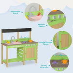 Outdoor Wooden Mud Kitchen with Water Play Sink