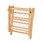 Foldable Wooden Triangle Climber with Ramp and Net