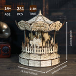 Wooden Carousel Music Box Model Kit