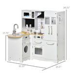 Large Corner Wooden Play Kitchen with Accessories