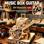 3D Wooden Puzzle Guitar & Amp Music Box Kit - DIY Wind-Up Desk Decor