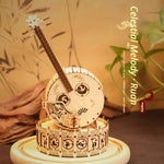 3D Wooden Puzzle Chinese Lute Music Box Kit – DIY Ruan Model Craft Gift