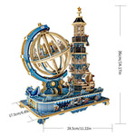 3D Wooden Puzzle Globe Music Box Kit – DIY Laser-Cut Desk Decor Gift