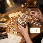 3D Wooden Puzzle Snowflake Music Box Kit - DIY Winter Gift & Desk Decor