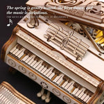 3D Wooden Puzzle Piano Music Box Kit - DIY Wind-Up Desk Decor Gift