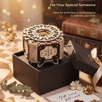 3D Wooden Puzzle Snowflake Music Box Kit - DIY Winter Gift & Desk Decor