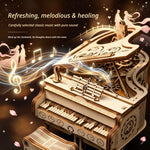 3D Wooden Puzzle Piano Music Box Kit - DIY Wind-Up Desk Decor Gift