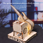 3D Wooden Puzzle Guitar & Amp Music Box Kit - DIY Wind-Up Desk Decor