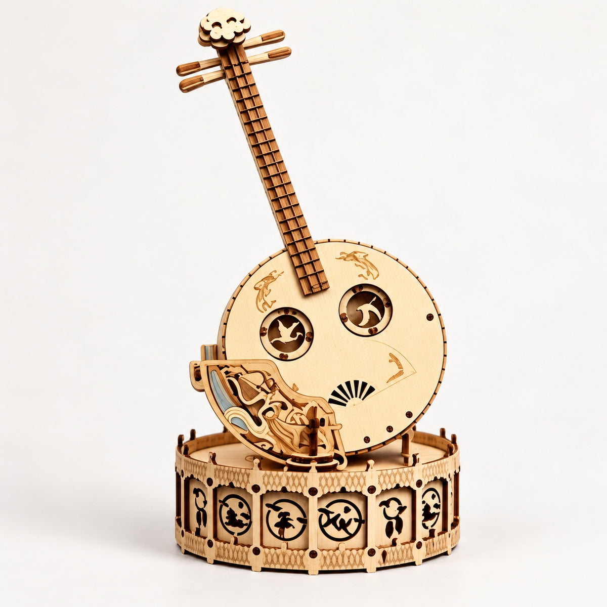 3D Wooden Puzzle Ruan Miniature Scene Music Box - DIY Micro Decor Gift