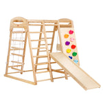 Wooden Indoor Jungle Gym with Slide and Swing