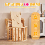 Wooden Triangle Climbing Set with Arch and Ramp
