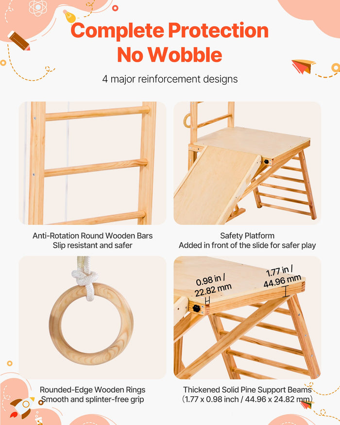 Wooden Indoor Playground with Monkey Bars