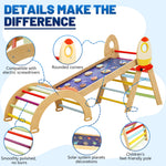 Wooden Triangle and Arch Playground with Reversible Ramp