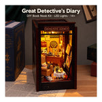 DIY Book Nook Kit – Great Detective's Diary | LED Mystery Study Diorama