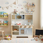 Wooden Play Kitchen with Oven and Sink
