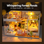 DIY Book Nook Kit – Whispering Forest Florals | LED Wooden Floral Hideaway