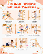 Wooden Indoor Playground with Swing and Climbing Ladder