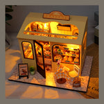 DIY Book Nook Kit – Puff Bakery | Cozy LED Wooden Bakery Miniature