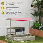 Wooden Sandbox with Canopy and Play Kitchen