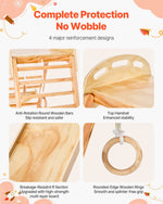 Wooden Triangle Playground with Slide and Climbing Panel