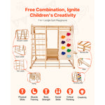 Wooden Indoor Jungle Gym with Climbing Wall