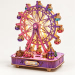 3D Wooden Puzzle Musical Ferris Wheel Kit - DIY Wind-Up Gift & Desk Decor