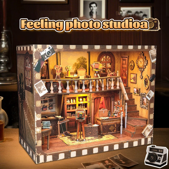 Photo Studio Miniature Book Nook Kit with Lights
