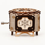 3D Wooden Puzzle Snowflake Music Box Kit - DIY Winter Gift & Desk Decor