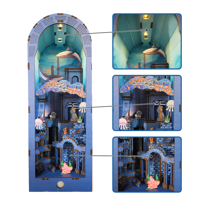 Underwater Book Nook Wooden Model Kit with Lights