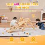 Foldable Wooden Triangle Climber with Ramp and Net