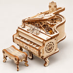 3D Wooden Puzzle Piano Music Box Kit - DIY Wind-Up Desk Decor Gift
