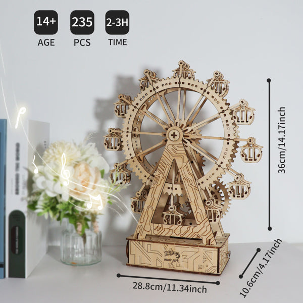 Wooden Ferris Wheel Construction Music Box