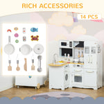 Large Corner Wooden Play Kitchen with Accessories