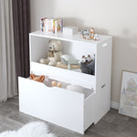 White Open Toy and Book Storage Organizer