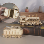 Wooden Mechanical Train Construction Kit