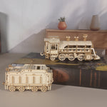 Wooden Mechanical Train Construction Kit