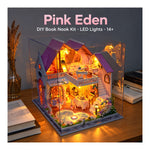 DIY Book Nook Kit – Pink Eden | Romantic Pink Miniature Garden House