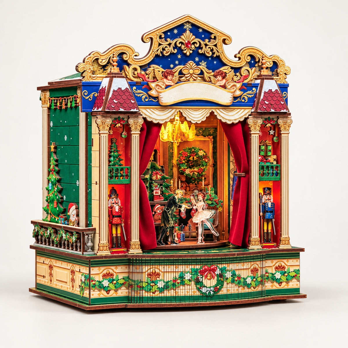 Nutcracker 3D Wooden Puzzle Music Box Kit - DIY Wind-Up Theater Gift