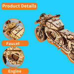 Wooden Motorcycle Construction Model Kit