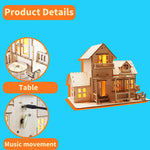 Wooden Miniature House Kit with Music and Lights