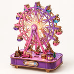 3D Wooden Puzzle Musical Ferris Wheel Kit - DIY Wind-Up Gift & Desk Decor