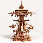 3D Wooden Puzzle Floating Sky City Music Box - DIY Wind-Up Desk Decor
