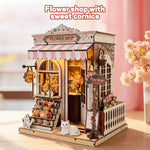 Florist Shop Miniature Book Nook Kit with Lights